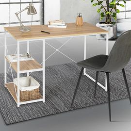 Bureau Droit Detroit Design Industriel Métal Blanc