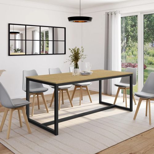 Table À Manger Detroit 8 Personnes Design Industriel 180 Cm