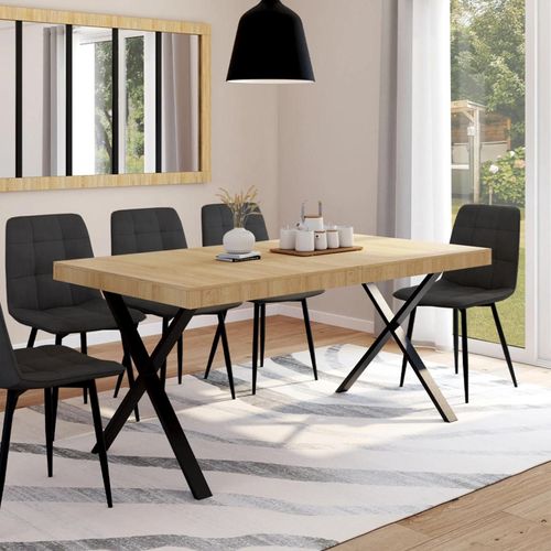 Table À Manger Alma 6 Personnes Design Industriel 160 Cm