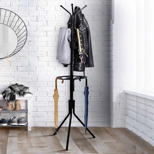 Porte-manteau tylo noir avec porte parapluie