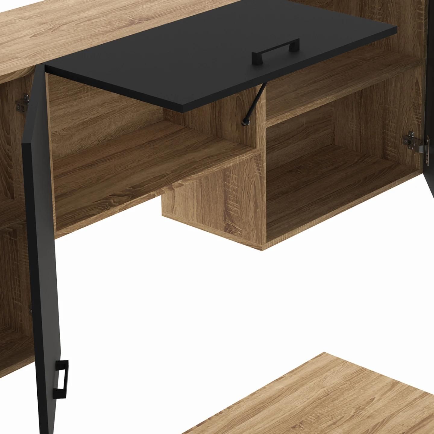 Cuisine Compl�te 240 Cm Subtil Avec Plan De Travail 7 �l�ments Bois Et Noir... - 6