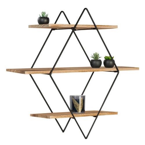 Etagère Murale Losange Lily 3 Niveaux En Métal Design Industriel