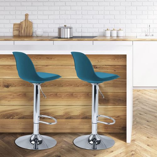 Lot De 2 Tabourets De Bar Karl Design Bleu Canard