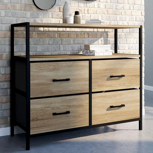 Idmarket Commode 4 Tiroirs En Tissu Utah 80 Cm Meuble De Rangement Design Industriel