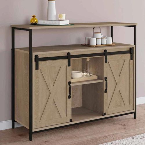Buffet 2 Portes Grange Coulissantes 100 Cm Quebec Design Industriel