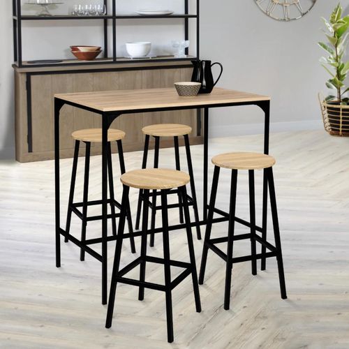 Lot De 4 Tabourets De Bar Detroit Assise Ronde Design Industriel