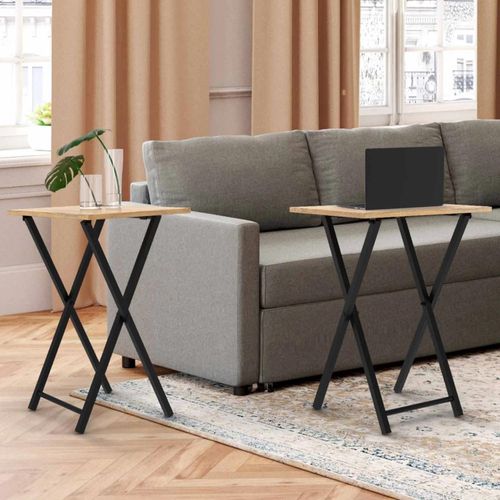 Lot De 2 Tables D'appoint Pliantes Detroit Design Industriel