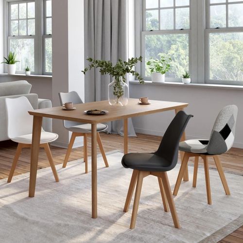 Lot De 4 Chaises Scandinaves Sara Gris Foncé, Blanc, Noir Et Patchworks Noirs, Gris Et Blancs