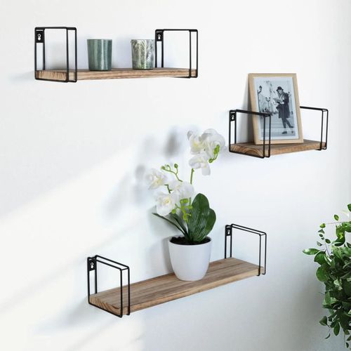 Lot De 3 Étagères Murales Lily Design Industriel