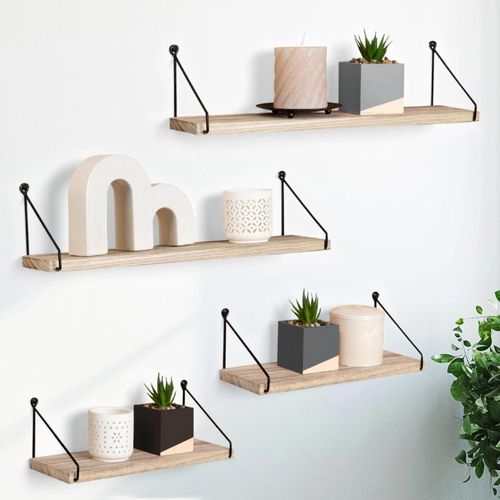 Idmarket Lot De 4 Étagères Murales Lily Design Industriel
