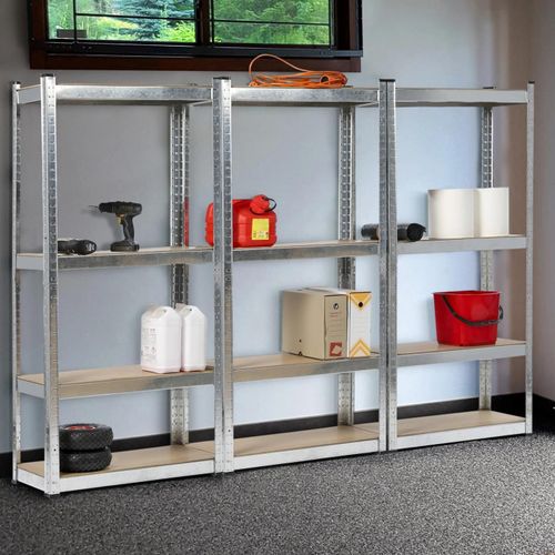 Lot De 3 Étagères Modulables Charges Lourdes 12 Plateaux H. 150 Cm