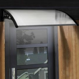 Auvent De Porte Marquise D'accueil 80 X 120 Cm À Led Solaire Polycarbonate