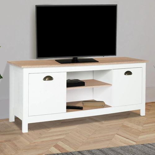 Meuble Tv Vintage Igor Bois Et Blanc