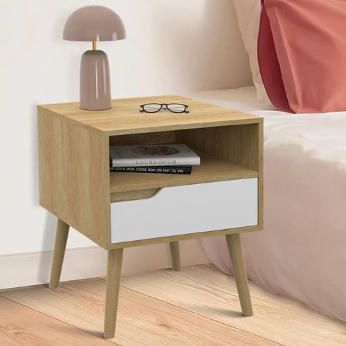 Tables De Chevet Scandinaves Bois Blanc Et Effet Hêtre