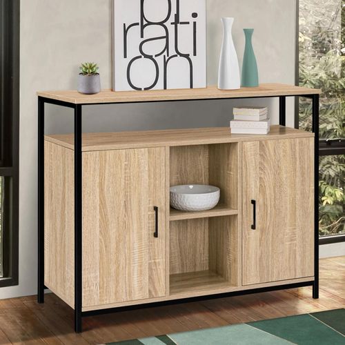 Buffet 2 Portes Detroit Avec Étagère Design Industriel
