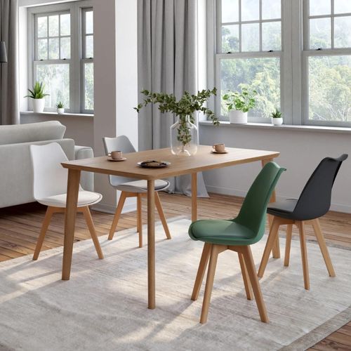 Lot De 4 Chaises Scandinaves Sara Mix Color Gris Clair, Blanc, Gris Foncé, Vert