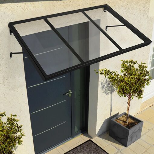 Idmarket Auvent De Porte Marquise D'entrée Josy Noir Verrière