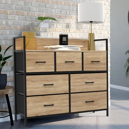 Commode Industrielle Avec 7 Tiroirs En Tissu