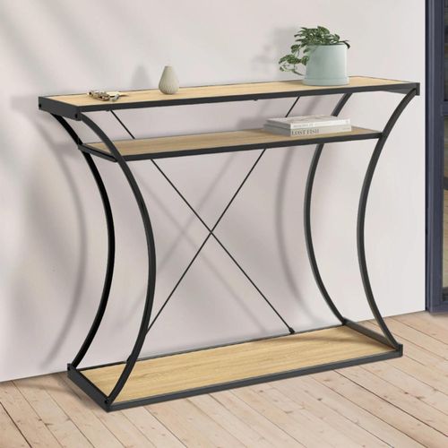 Console Pieds Courbés Detroit Avec Double Étagères Design Industriel