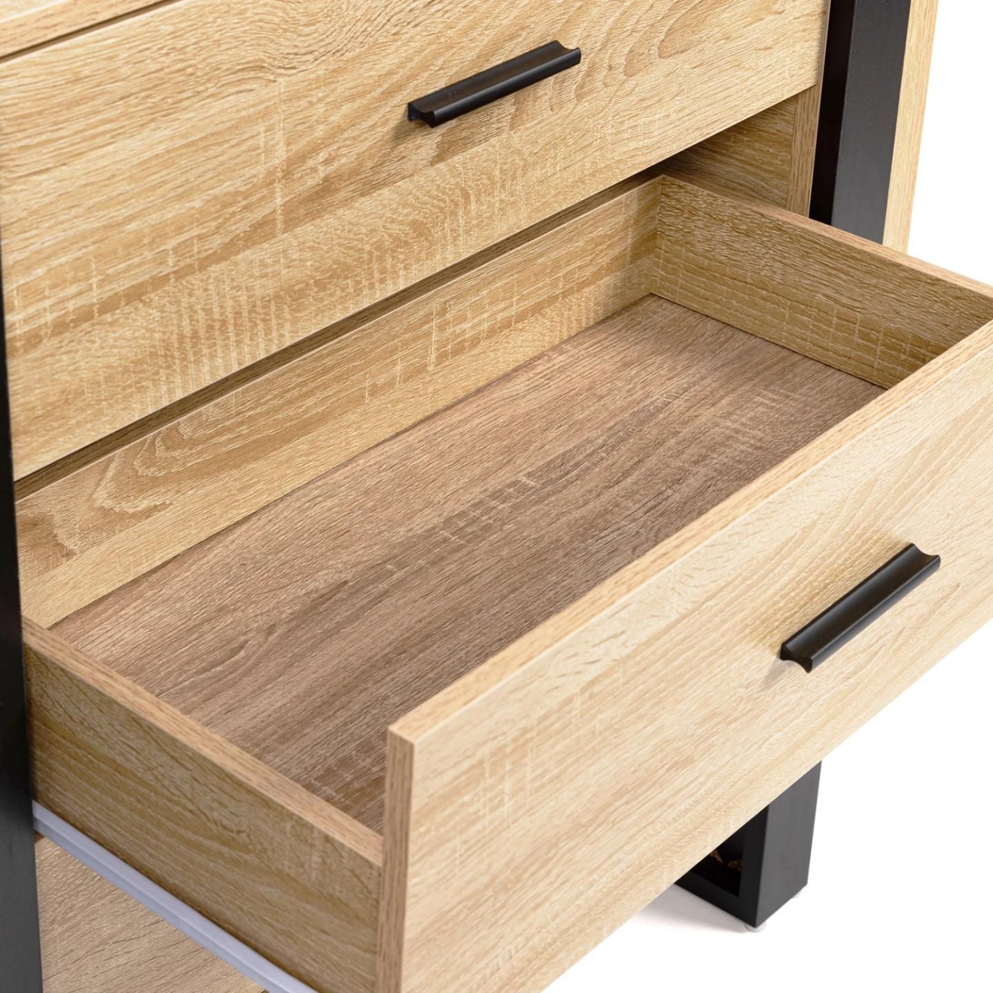 Commode 3 Tiroirs Phoenix Bois Et Noir - 3