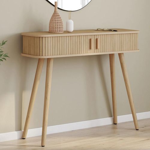 Idmarket Console Romie Effet Lattes 2 Portes Coulissantes