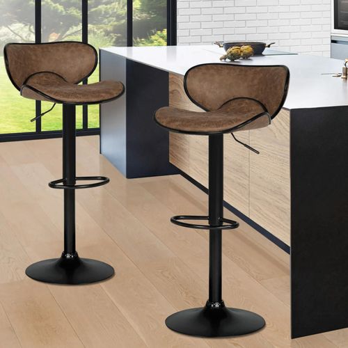 Lot De 2 Tabourets De Bar Sam Marron Vintage