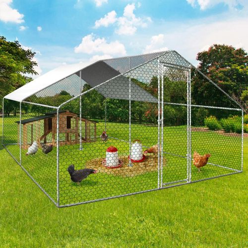 Enclos Poulailler 16 M² Parc Grillagé 4x4 M Acier Galvanisé
