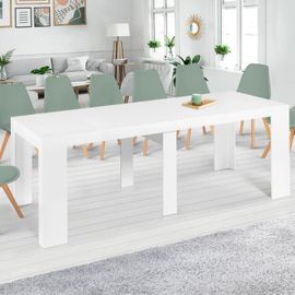 Table Console Extensible Orlando 14 Personnes 300 Cm Bois Blanc