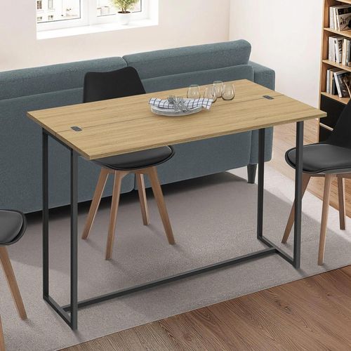 Table Console 2en1 Repliable 110 Cm Detroit 4 Personnes Design Industriel