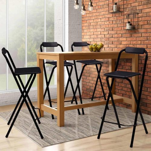 Lot De 4 Tabourets De Bar Pliants Delson Noirs