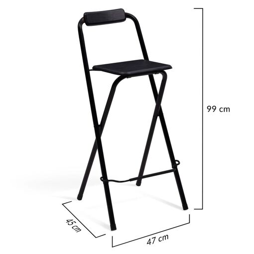 Lot De 4 Tabourets De Bar Pliants Delson Noirs - 6
