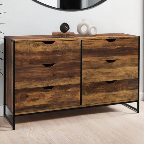 Commode 6 Tiroirs Hawkins Xxl 140 Cm Design Industriel