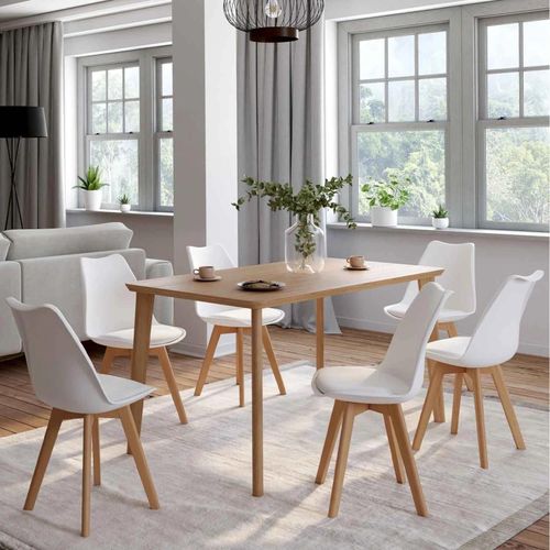Lot De 6 Chaises Sara Blanches Pour Salle À Manger