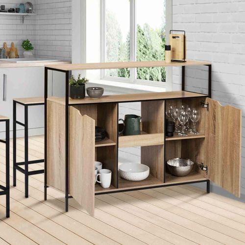 Meuble De Bar Avec Portes Et Étagères Detroit Design Industriel
