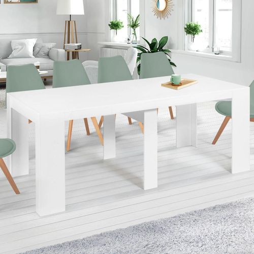 Table Console Extensible Orlando 10 Personnes 235 Cm Bois Blanc