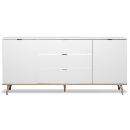 Buffet 2 Portes 3 Tiroirs Scandinave Leknes Blanc