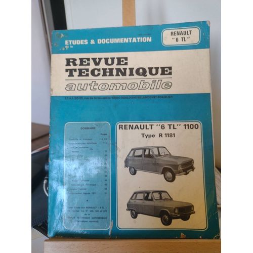 Revue Technique Automobile Cip 3003 Renault 6 Tl 1100 Type R1181