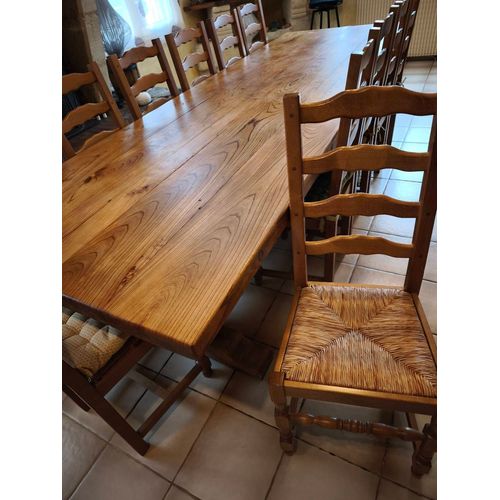 Ensemble Table Chaises Bois Massif Et 2 Bancs