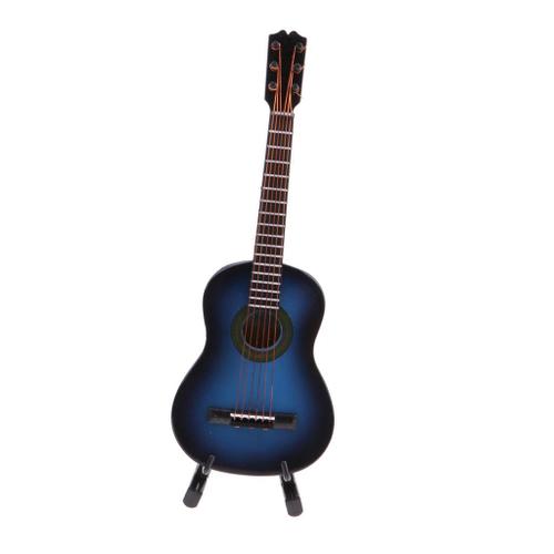 Modèle En Bois D'une Guitare Acoustique De Taille 1/8 En Bleu