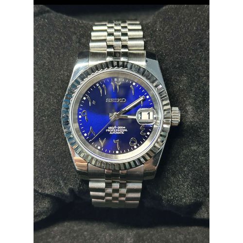 Montre Seiko Mod 38-42 Mm Arabic Dial Bleu Nuit