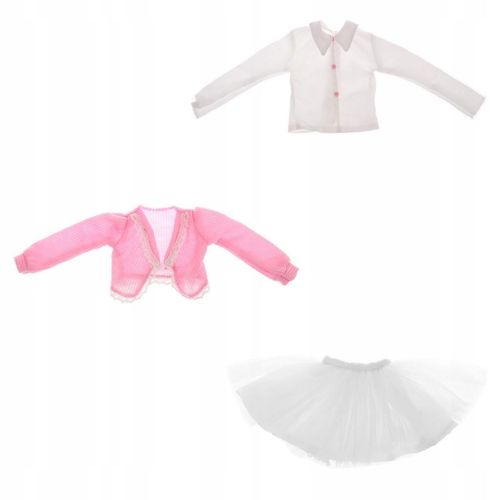 Ensemble De Vêtements Pull Rose Avec Chemise Et Mini-Jupe /3 Doa