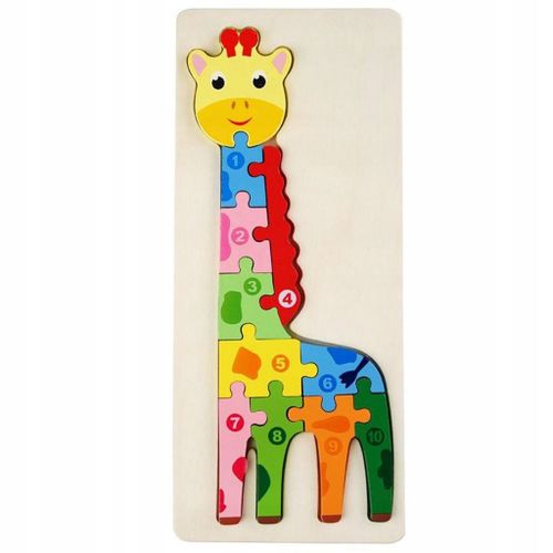 Puzzle animaux en bois pour tout-petits Girafe