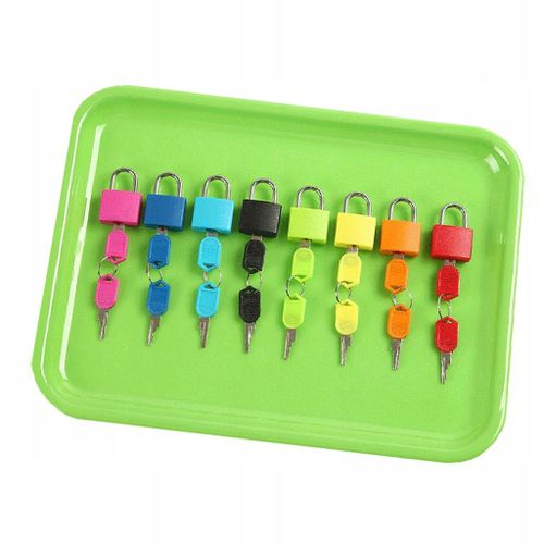 Serrure à clé et plateau de couleur 8 pièces