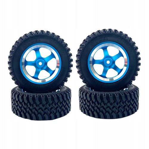 Jante Et Pneu 1 : Pneu Pour Voiture Chenille Rc, Bleu