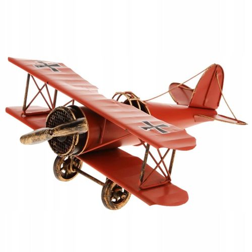 Modèle réduit d'avion biplan militaire en métal vintage
