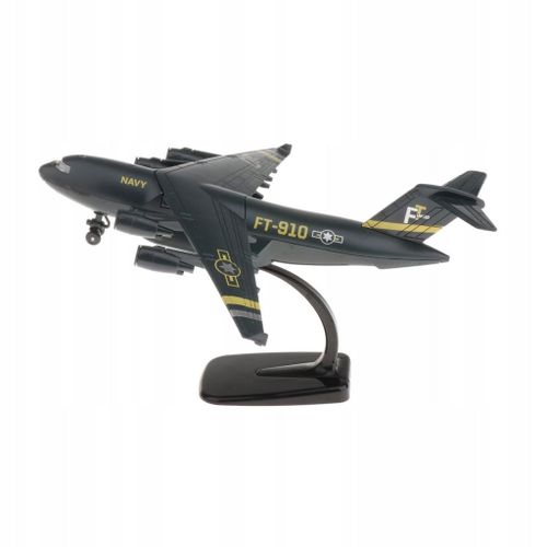 Modèle d'avion en métal moulé sous pression, jouet à traction et à libération motorisées, en noir