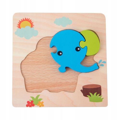 Puzzle Montessori Véhicule en bois avec animaux