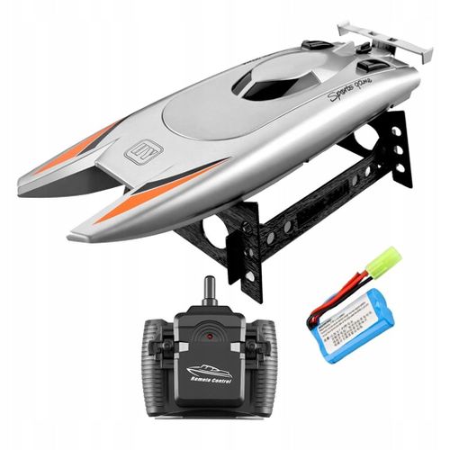 Bateau de course RC 24 GHz 4 canaux modèle argent 1 batterie