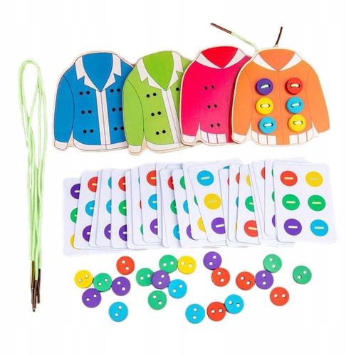 Planche En Bois Pour Activités Montessori À Coudre Pour Les Tout-Petits
