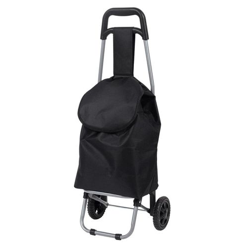 Chariot de courses - ENTRE TEMPS - Uni - Noir - H 87 cm - Ergonomique - 2 roues